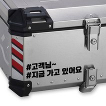 LINE CUT 오토바이 알루미늄 탑박스 배달통 문구스티커 데칼 BDT-0006, L, 빨강반사