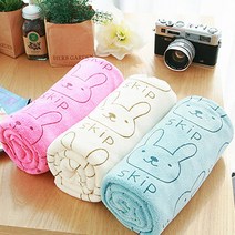 KC인증 비치타올 대형수건 토끼 케릭터 유아 아동 70 x 140 cm 260g, 블루, 1장