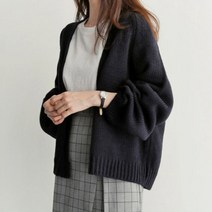 여성 숏가디건 울니트가디건 하프가디건 단추X 오버핏청자켓 _ 4501209EA