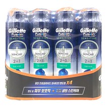 질레트 퓨전 프로글라이드 센서티브 면도젤 170g x 4개 퓨어 스포츠