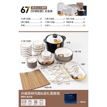 6인그릇세트 요리 홈 Jingdezhen 세라믹 곰 귀여운 식기 젓가락 집들이 선물을위한 창조적 인 조합, 12. 귀여운 곰돌이 식기 67개, 12인 식사 선물