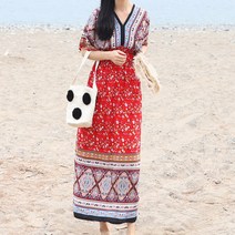 터치라인 셔닝 여성 여름 빅사이즈 동남아 해외여행 휴양지 롱 원피스