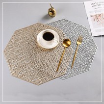 북유럽풍 테이블 플레이팅 데코 매트 팔각그물 원목식탁유리 모던하우스식탁매트 식탁바닥매트 식탁타일, 실버