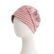 [비다즐] 셀리아 배색 비니 / 여름비니 환자용 암환자 뇌수술 탈모 모자 두건 항암 치료 준비 여성두건 면두건 면비니 여름두건모자 반다나 속비니