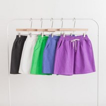 여성 데일리 여름 팬츠 반바지 비비드 밴딩