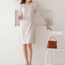 엄마 홈웨어 가을 긴팔 원피스 중년 스타일 여성 코디