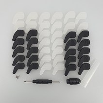 바누아투 안경 선글라스 미끄럼방지 귀고무 안경고무 대용량 넓은귀고무블랙10쌍+넓은귀고무화이트10쌍+양면드라이버+안경나사