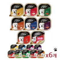 시저 강아지 주식캔 100g 중 습식 사료, 1세이상 쇠고기와 치즈 x 6개, 1개