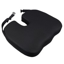 쿠션 저반발 방석 의자 쿠션 통기성 미끄럼 방지 시트 쿠션 커버 씻을 수 있는 U형 설계 오피스 차 의자 재택근무 자택용 조정 가능한 밴드 첨부