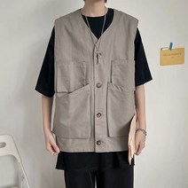 1컬러 IS-BT03 조끼 베스트 포켓 남성 패션 아메카지 베이직