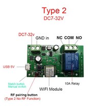 자동불끄기 IOT전등 스마트스위치 EWeLink 와이파이 스위치 DC 5V 12v 24v 32v 인칭 자동 잠금 무선 릴레이 모듈 스마트 홈 오토메이션 도어 액세스 RF 433Mh, 02 Type 2DC 7-32V