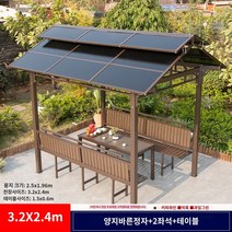 조립식 원두막 야외 테라스 파고라 목재 주택 정자, AT.A형 상판 3.22.4m 4기둥 누각 8cm 기둥
