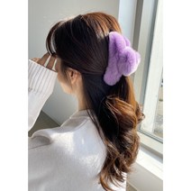 리얼 토끼털 집게핀 밍크 헤어핀 올림머리핀