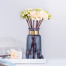 플리츠패턴 유리 꽃병 블루 꽃화병 소품 유리병 화병