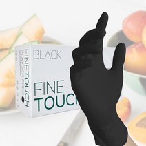 파인터치 블랙 니트릴 장갑 L 라텍스 요리 밀키트 세차 쉐프 장갑, 100매입 x 1box