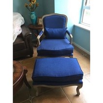 미국 거실 패브릭 가죽 앤틱 소파 유럽 침실 의자 프랑스 클래식 쇼파 1인용, . + AO.네이비 카드 41호 원샷