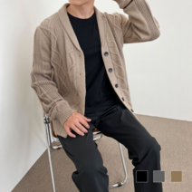 TOP_W493 제미니 남자 꽈배기 니트 스웨터 가디건 221002