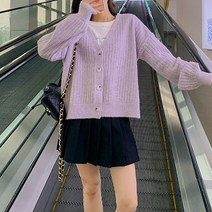가을 여성 루즈핏 니트 가을가디건 여성가디건 가디건 봄
