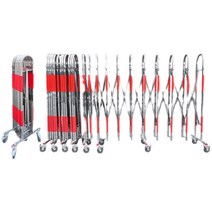 자바라 학교 정문 대문 펜스 바리게이트 스테인레스 아치 개폐식 이동식 접이식 임시 울타리, 높이1.1m길이9m빨간색