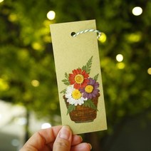 체크스토리 압화책갈피 만들기 (1인용) 알리슘+레이스플라워(1인세트), 1개