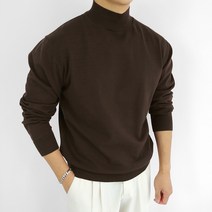 로니제이 남자 가을 겨울 부드러운 비스코스 반폴라 니트