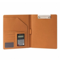 트리 에쉬 클립 레포트화일 + 12자리 계산기, 골드브라운, 6세트