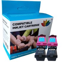 HP Officejet 3800 3830 3831 3833 3834 4650 4654 프린터 용 hp302 F6U68AE 블랙 교체 잉크 카트리지, [01] 2set4pcs