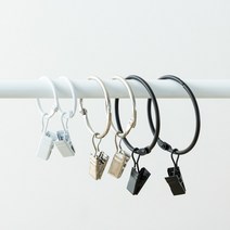 할메이드 커튼 압축봉 링 고리 걸이 오픈형 링집게, 중(38mm) 화이트 1P, 1개
