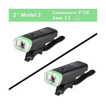 NEWBOLER 스마트 자전거 전조등 세트 USB 충전식 후미등 현대 헤드라이트 바이크 조명 싸이클 손전등 자전거용, 2주소요, M2 Green 2 Set