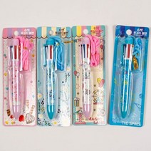 6색목걸이볼펜 (4개세트), 색상, 본상품선택