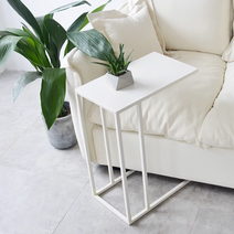 SIMPLE SPACE 심플한 철제 사이드 테이블 (완제품) 600mm*400mm, 하얀색