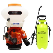 EX파워 EDS-420+티아코 압축분무기 8L 비료살포기 엔진 배부식 농약 분사 송풍기 분제 입제 방역 소독