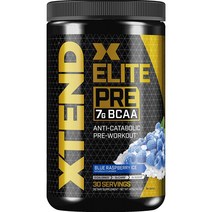 XTEND Elite Pre BCAA Powder Anti-Catabolic Pre Work 근육 지구력 증진 에너지 향상 수분 향상 아미노산 30인분, Blue Raspberry Ice