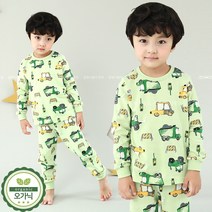 토토와모모 여아 주니어 실내복 유아 아동 어린이 내복 /P그린카(편면)