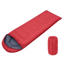 Senro 아웃도어 다용도 봉투 후드형 사계 침낭+수납가방 세트, 레드(주문제작), 1300g 210 75cm