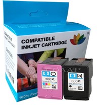 HP 잉크 카트리지 교체 호환 HP 300 XL CC640E CC643E HP D1600 D2500 D5500 F2400 F4200 F4400 F4500 시리, 한개옵션1, 06 3pk -- 2BK 1C