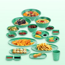 100% 국산 멜라민 옛날 분식 중국집 레트로 접시 그릇, 타원접시 12in