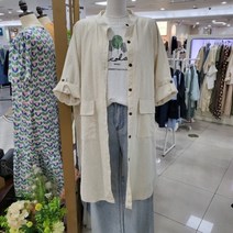 스테파니 DP01 루즈핏 롤업 린넨 롱 자켓 N20NJ0602