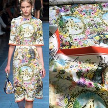 인도원단 인도풍 수입 인도 천 복고풍 풍경 성 면화 포플린 인쇄 직물 브랜드 패션 의류 셔츠 자카드 드레스 Alibaba 익스프레스, 100x145cm, Cotton printed