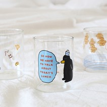 제이에스컴퍼니 로마네 도낫도낫 심플 유리컵, 펭귄