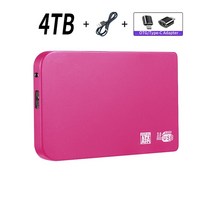 휴대용 SSD 외장 솔리드 스테이트 노트북 맥 휴대폰용 모바일 하드 고속 저장 1TB 2TB, 16.Pink 4TB