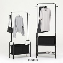 철제 미니 무볼트 시스템 스탠드 이동식 옷걸이 행거, 블랙 일반형