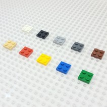 요고요 레고 호환 부품 커스텀 벌크 브릭 블럭 타일 플레이트 100G 소포장 패키지, [플레이트 2 x 2] 빨간색 100G