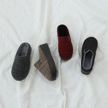 이쁜언니 애쉴리 여성퍼 통굽슬리퍼 체크무뉘