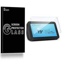 [2-Pack BISEN] Fit for Amazon Echo Show 5 Tempered Glass Screen Protector Anti-Scratch Anti-Shock, 1, Lifetime Protection, Shatterp