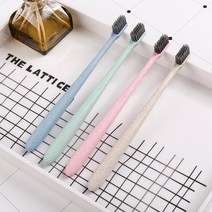 파스텔 비건칫솔 오가닉 어금니 칫솔 여행용 NO플라스틱 가벼운 미세모 대나무 숯 칫솔, 랜덤발송 20개입