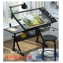 승강식 드로잉 책상 테이블식 이젤 캔버스 A형 전문가용 그림 미술학원 컴퓨터 디자이너 미대 작업대, 단품