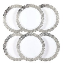 [데일리굿] 플라스틱 일회용 파티 접시 세트, 클래식실버19cm 6장