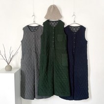 브이와이 여성 주머니 잔골덴 아가일 누빔 FW 점프수트