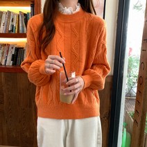 SURBORT 추동 루즈핏 라운드 레이스 니트 폴라폴리스 스웨터 위에 입어요